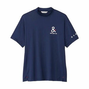 アンパスィ モックネック ネイビーL and per se アンパスィ ショットスムーザー モックネック 半袖