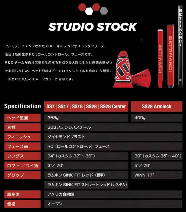 ベティナルディ 2021 STUDIO STOCK シリーズパター : bn21ss : ゴルフ