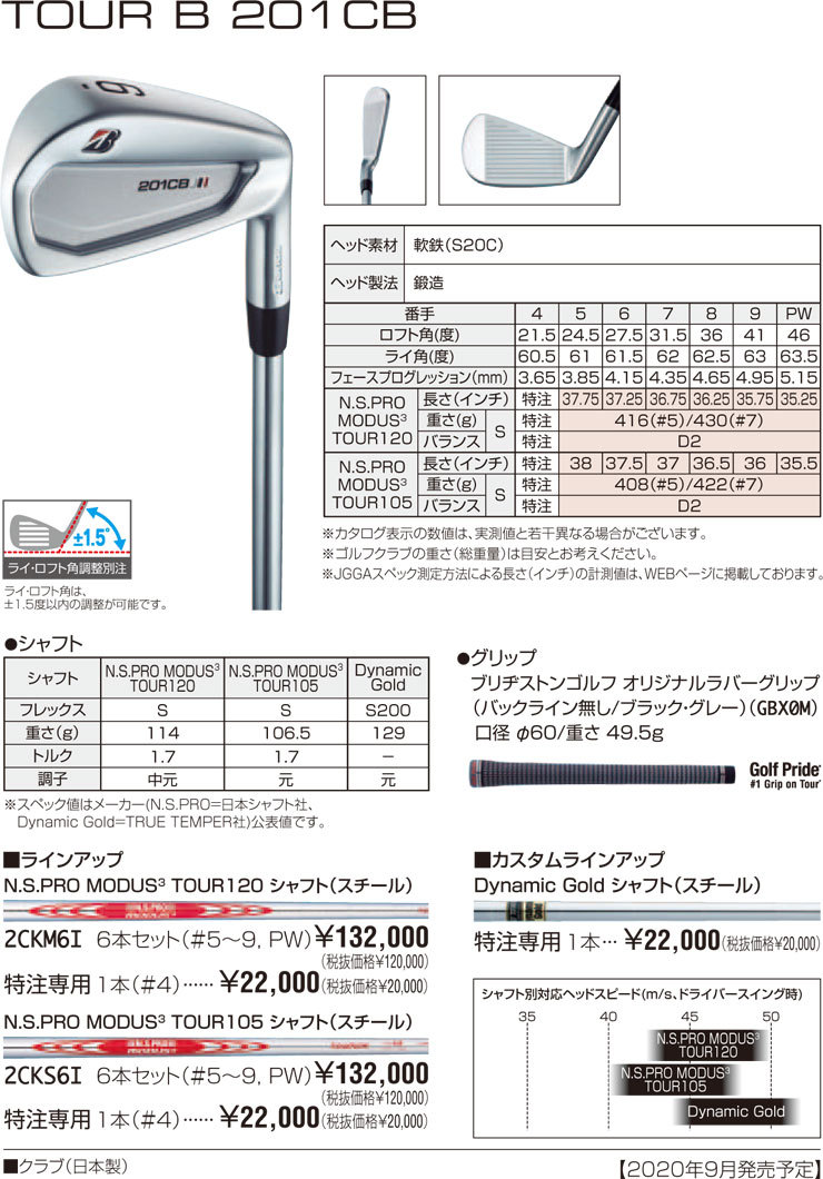 15300円正規取扱協力店 小売価格 ブリヂストン 201CB アイアン6本