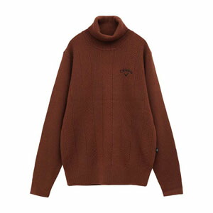 CALLAWAY キャロウェイ タートルネック ニットセーター ブラウン系 LL [240101172455] ゴルフウェア メンズ Callaway キャロウェイ 畦編み タートルネック ニット セーター