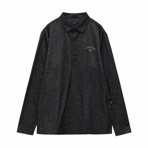 キャロウェイ フェザープリント 裏起毛 長袖 ポロシャツ ゴルフウェア メンズ 2024年秋冬モデル M-3L C24233113 Callaway（キャロウェイ） フェザープリント 裏起毛 長袖 ポロシャツ