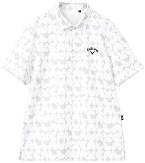 キャロウェイ メンズ ゴルフウェア 幾何学プリント コンパクトカノコ 半袖 ポロシャツ C24134...