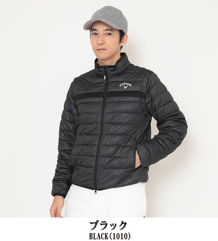 【キャロウェイ】人気ロゴ×キルティング 中綿長袖ゴルフブルゾンジャケットM 紺色 キャロウェイ】人気ロゴ×キルティング 中綿長袖ゴルフブルゾン