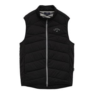 新品未使用　タグ付　callaway ダウンベスト　ロング丈　Size L キャロウェイ ダウンロングベスト 黒×白 保温 フード付 ストレッチ