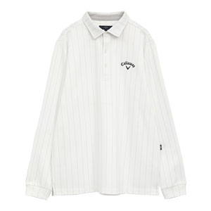 キャロウェイ 裏起毛 ストライププリント 長袖 ポロシャツ ゴルフ