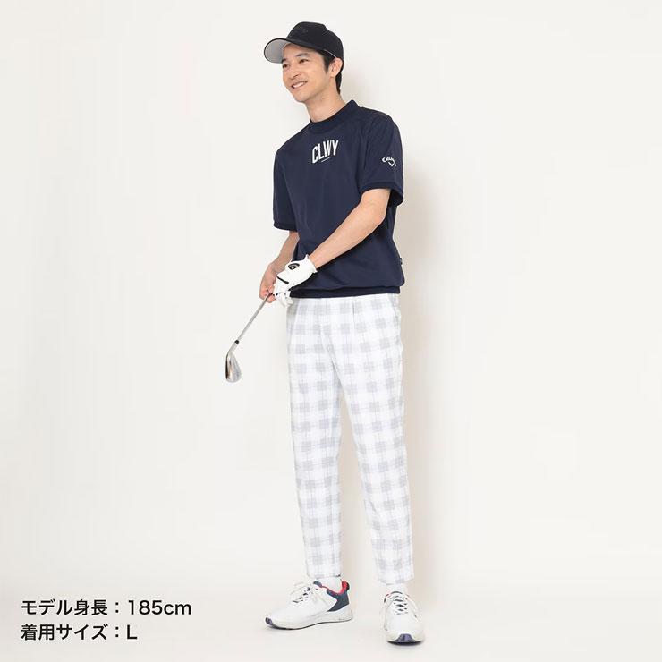 【キャロウェイ】2023年人気袖ライン 半袖ゴルフモックネックポロシャツ3L Callaway キャロウェイ スムース モックネック 半袖シャツ