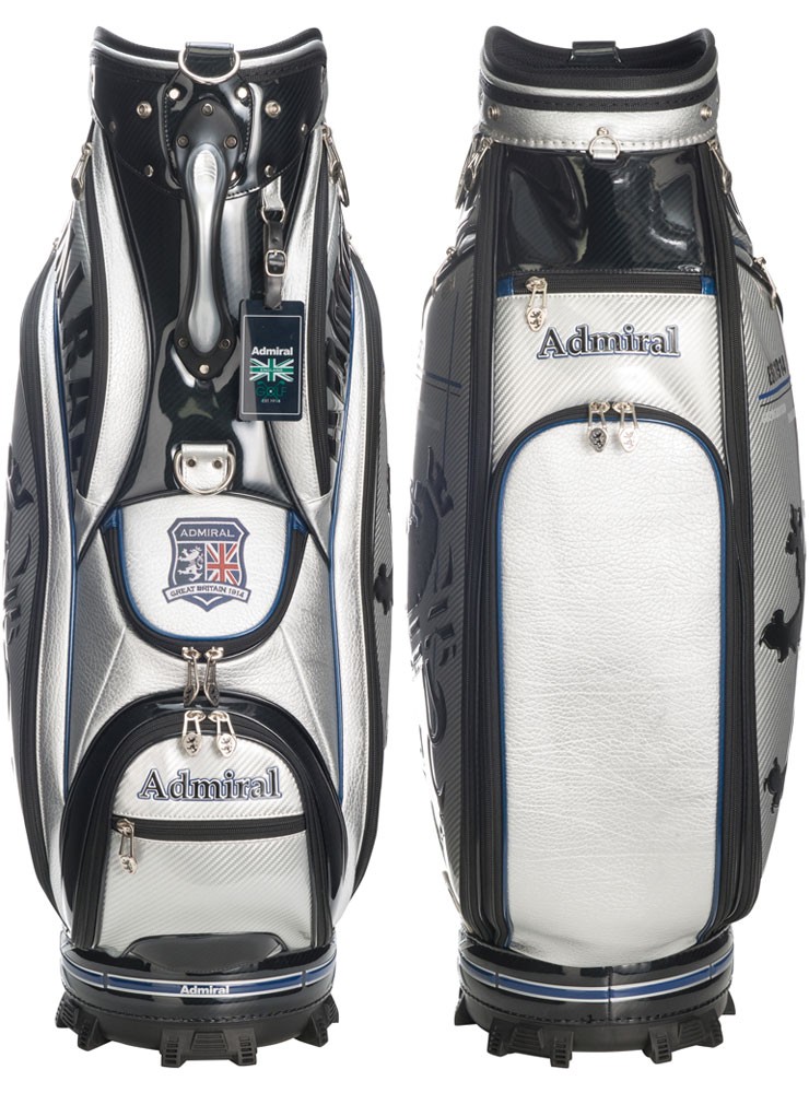 Admiral キャディバッグ 白/黒/シルバー Admiral Golf アドミラル ゴルフ グラフィックスポーツモデル