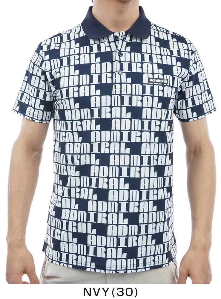 ★新品未使用★Admiral Golf 半袖ポロシャツ 2024年春夏モデル M ADMIRAL アドミラル 2024年モデル 半袖ポロシャツ モノグラム柄