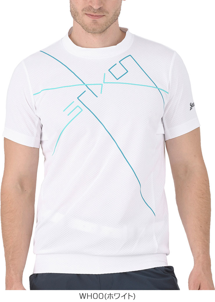 coco 未使用品 スリクソンbyデサント SRIXON by DESCENTE メンズ 半袖ポロシャツ LL 白×紺 クロスプリント 未使用品 メンズ スリクソンbyデサント SRIXON by DESCENTE 半袖