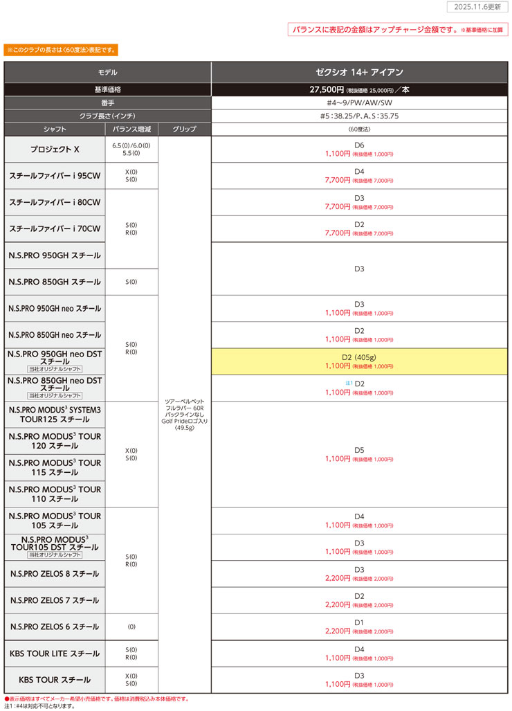 SRIXON 20％OFFクーポン対象 特注カスタムクラブ ゼクシオ 14+