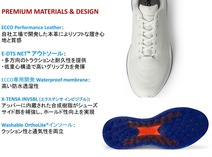 新品未使用　ECCO LT1 ホワイト/ブルー　サイズ44 楽天市場】【値下げしました】 ECCO エコー LT1 BOA スパイク