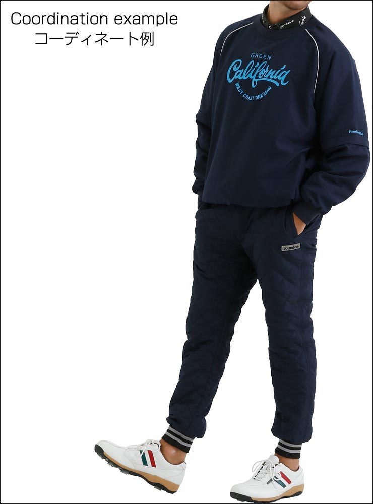 ファウンダースクラブ メンズ ゴルフウエア 裾リブ 中綿 キルティング