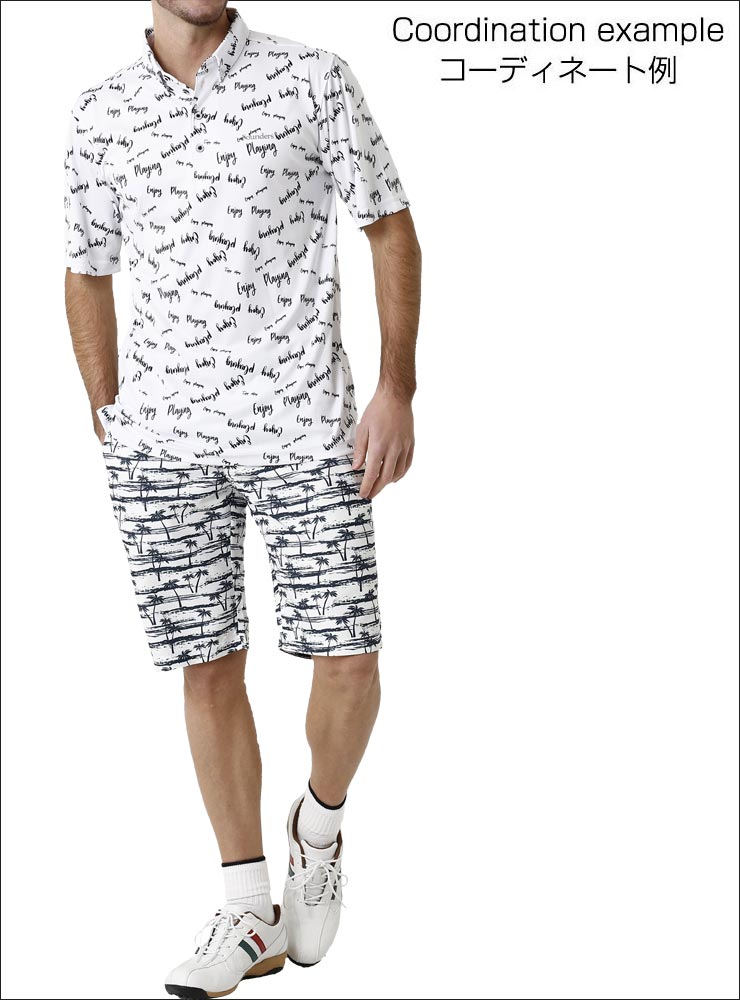 ファウンダースクラブ メンズ ゴルフウエア 英字プリント 半袖