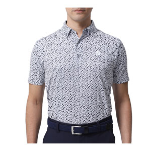 フットジョイ FJ 吸汗速乾 半袖 ポロシャツ メンズ M 白 花柄 ゴルフ FootJoy - フットジョイ FJ 吸汗速乾 半袖 ポロシャツ メンズ M