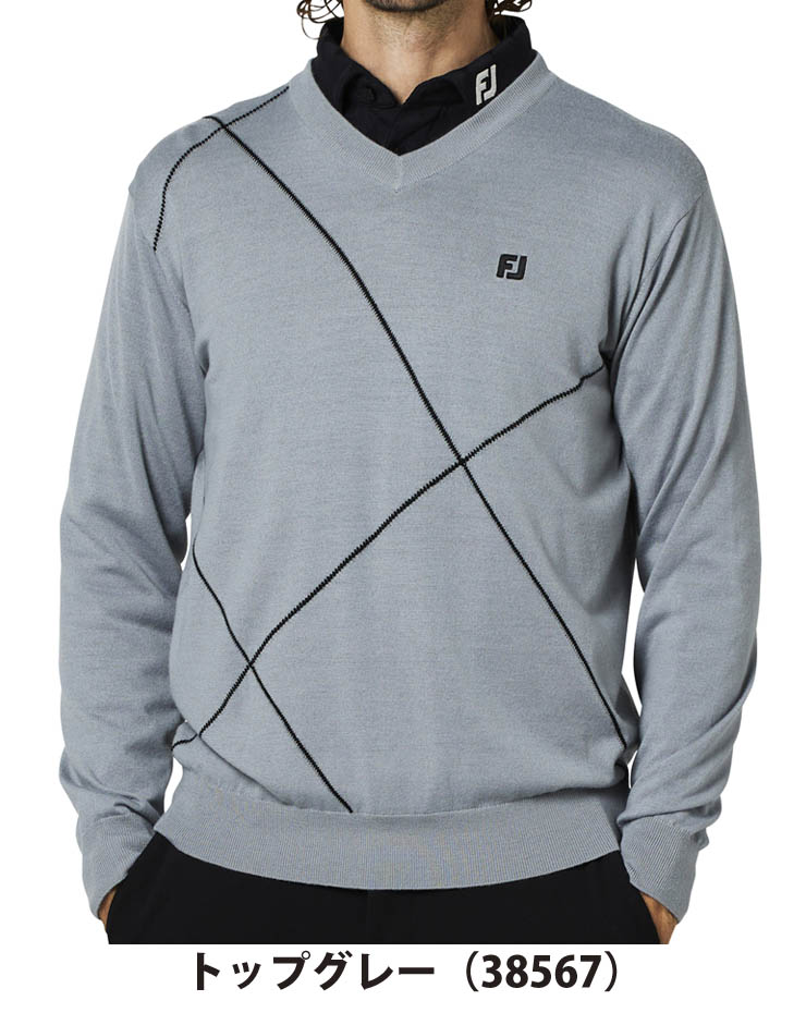 FootJoy（フットジョイ） クロップドアーガイル Vネック セーター