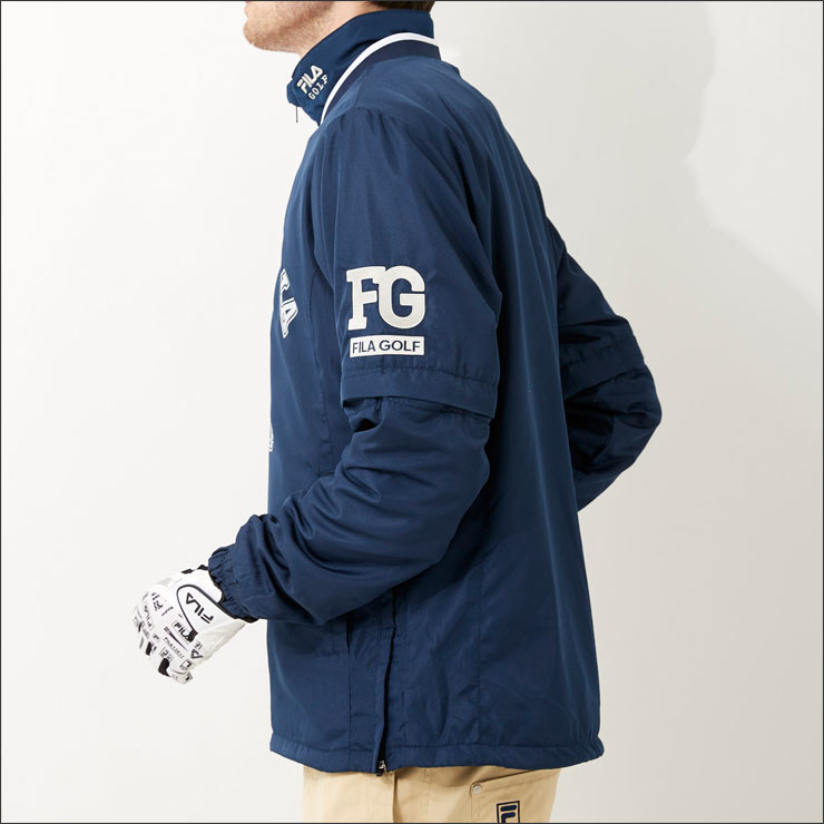 FILA GOLF メンズ ゴルフウェア 中綿Vネックプルオーバー 袖脱着 L