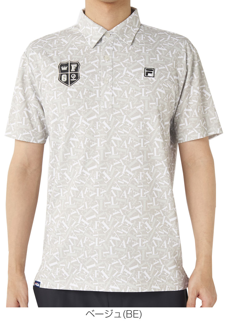 FILA GOLF フィラゴルフ 総柄 半袖 ポロシャツ ウェア メンズ