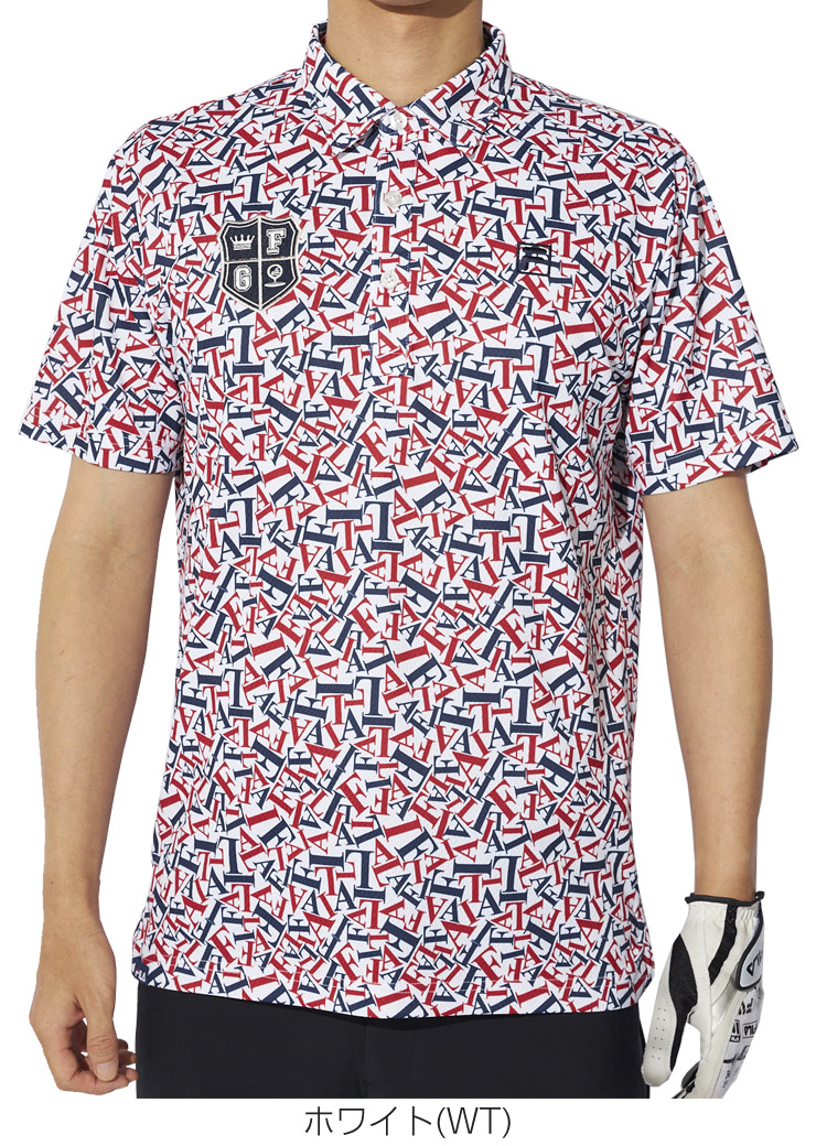 FILA GOLF フィラゴルフ 総柄 半袖 ポロシャツ ウェア メンズ