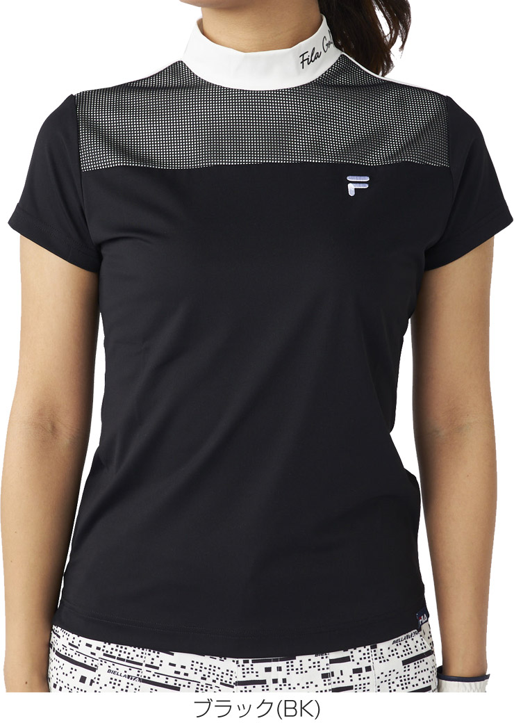 FILA GOLF フィラゴルフ ヨークメッシュ モックネック 半袖