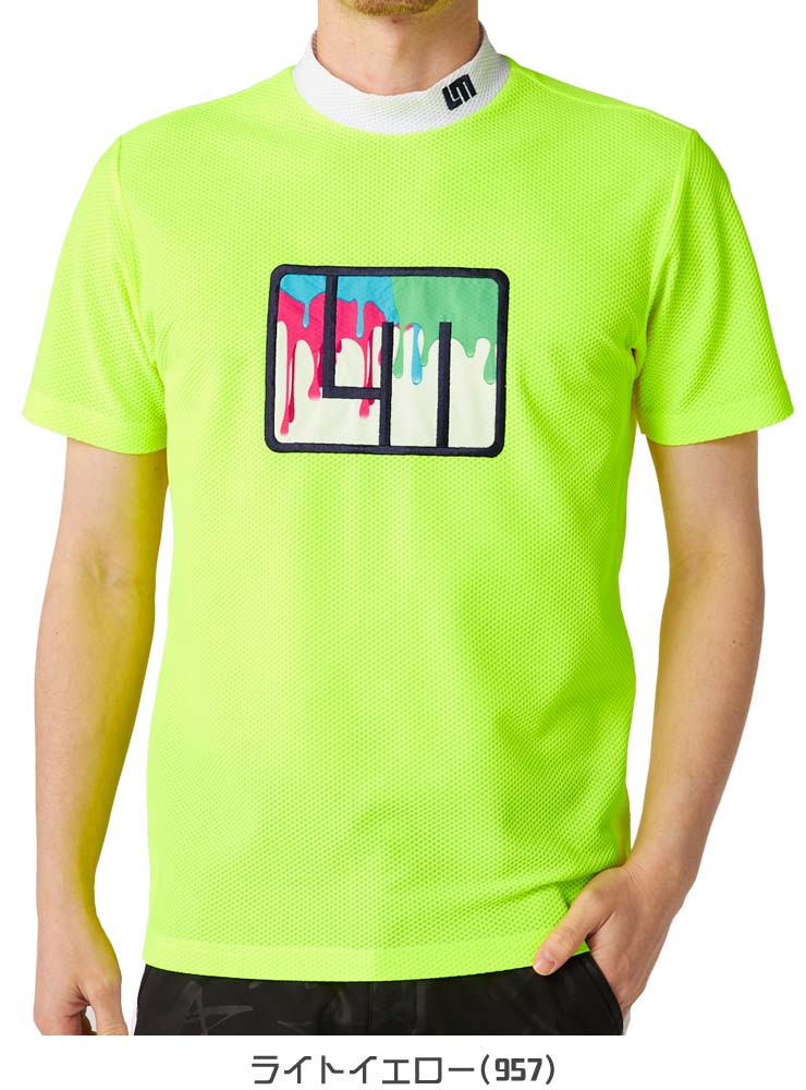 LOUDMOUTH ラウドマウス 総柄 モックネック シャツ ゴルフ ウェア ラウドマウス（LOUDMOUTH）（メンズ）ゴルフウェア 半袖 アトム