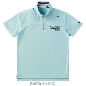 ルコックゴルフ メンズ ゴルフウェア サンスクリーン ハーフジップ 半袖シャツ QGMTJA18 2...