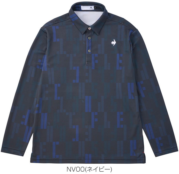 le coq sportif - ルコックスポルティフ ゴルフウェア ポロシャツ ロゴ刺繍 長袖 L 黒 ブラック le coq sportif GOLF ルコックスポルティフ ゴルフ メンズ