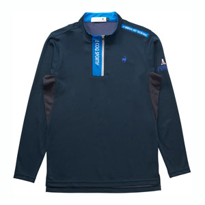 サイズ：3L LE COQ GOLF ルコックゴルフ 2024年 長袖ハイネックTシャツ 総柄 ブラック系 [240101420780] ゴルフウェア メンズ ストスト LE COQ GOLF ルコックゴルフ 2024年 長袖ハイネックTシャツ 総柄