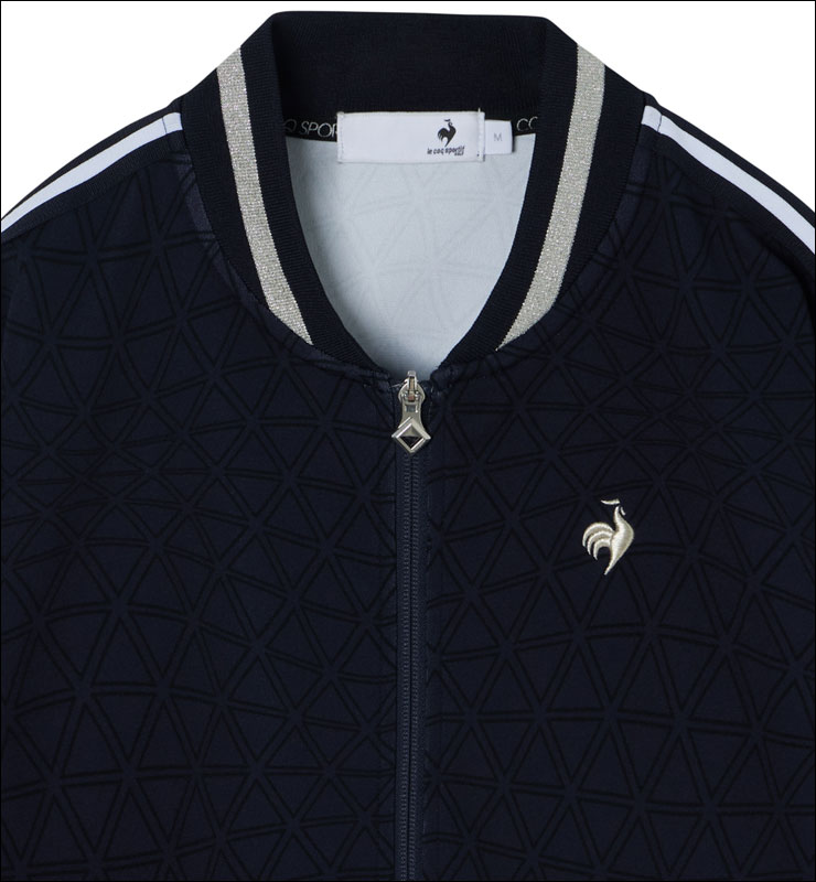 ルコックスポルティフ ゴルフ トライアングル総柄 フルジップジャージ ブルゾン ウェア レディース 2025年秋冬モデル S-LL LG5FJG00L le coq sportif GOLF（ルコックスポルティフ ゴルフ） ルコック