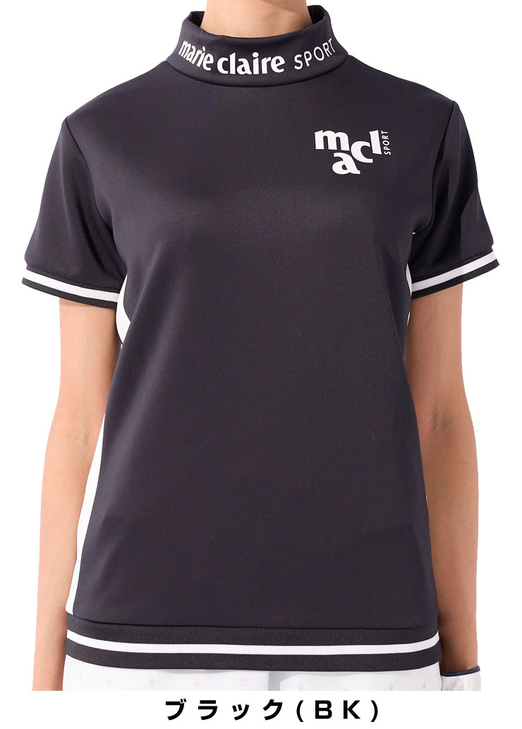 ☆大きいサイズ☆マリクレールモックネックTシャツ　ブラックLL ゴルフレディース 楽天市場】マリクレール レディース 半袖モックネックシャツ