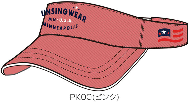 市場 美品 ネイビー つば広サンバイザー Munsingwear マンシングウェア