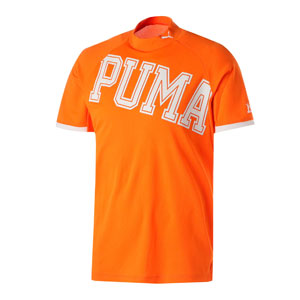 プーマ ゴルフ スポーツ モックネック シャツ ブラウン XLサイズ PUMA プーマ ゴルフウェア メンズ ビッグロゴ モックネック 半袖