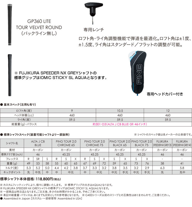 PING（ピン） 35200円引きクーポン対象 G440 K ドライバー PING TOUR