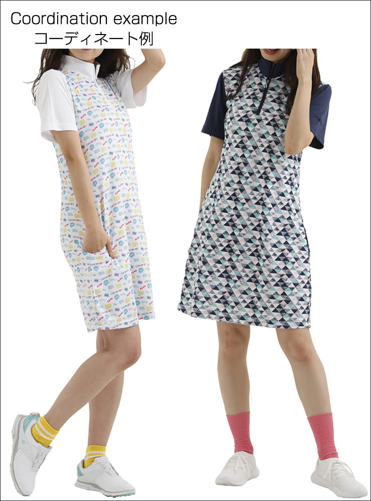 LANVINハイネック 半袖 ゴルフワンピース LANVIN ランバン VLX158216N レディース ノースリーブシャツ