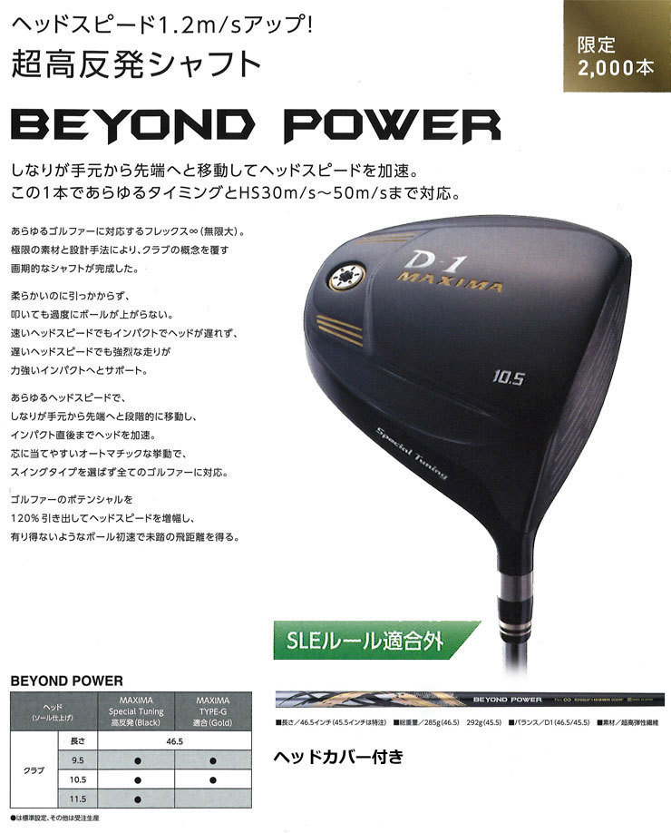 リョーマ ゴルフ D-1 MAXIMA Special Tuning Black ドライバー 超高