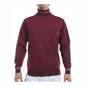 トミーヒルフィガー シグネチャーストライプ ハイネックセーター ゴルフウェア メンズ 2024年秋冬モデル M-3L THMA471 TOMMY HILFIGER GOLF（トミー ヒルフィガー ゴルフ） トミー