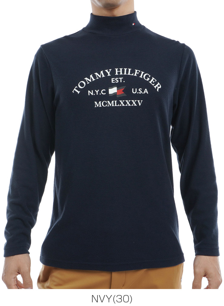 トミーヒルフィガー アーチロゴ　ハイネック 長袖シャツ ゴルフウェア メンズ 2024年秋冬モデル M-3L THMA482 th24fthma482-03.jpg