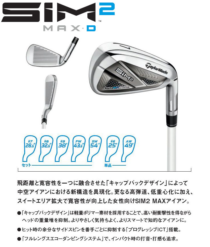 アウター ジャケット SIM2MAX アイアン 6番、7番、8番、9番、PW、AW 6