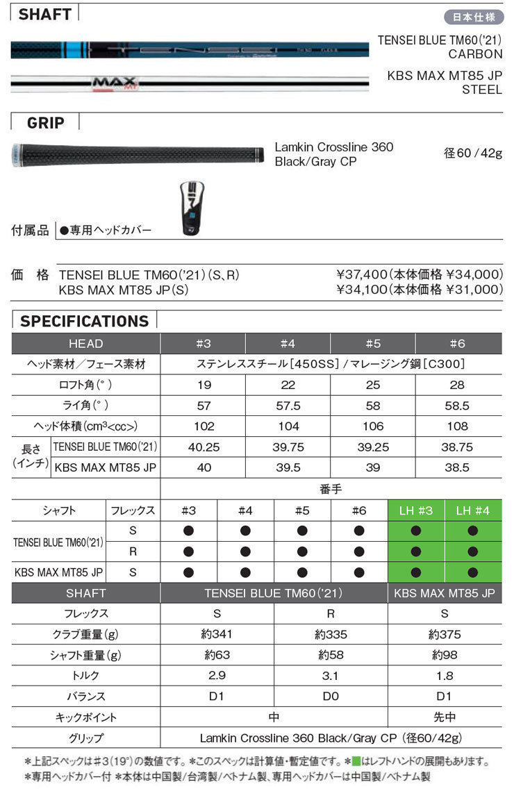 テーラーメイド SIM2 MAX レスキュー KBS MAX MT85 JP シャフト 