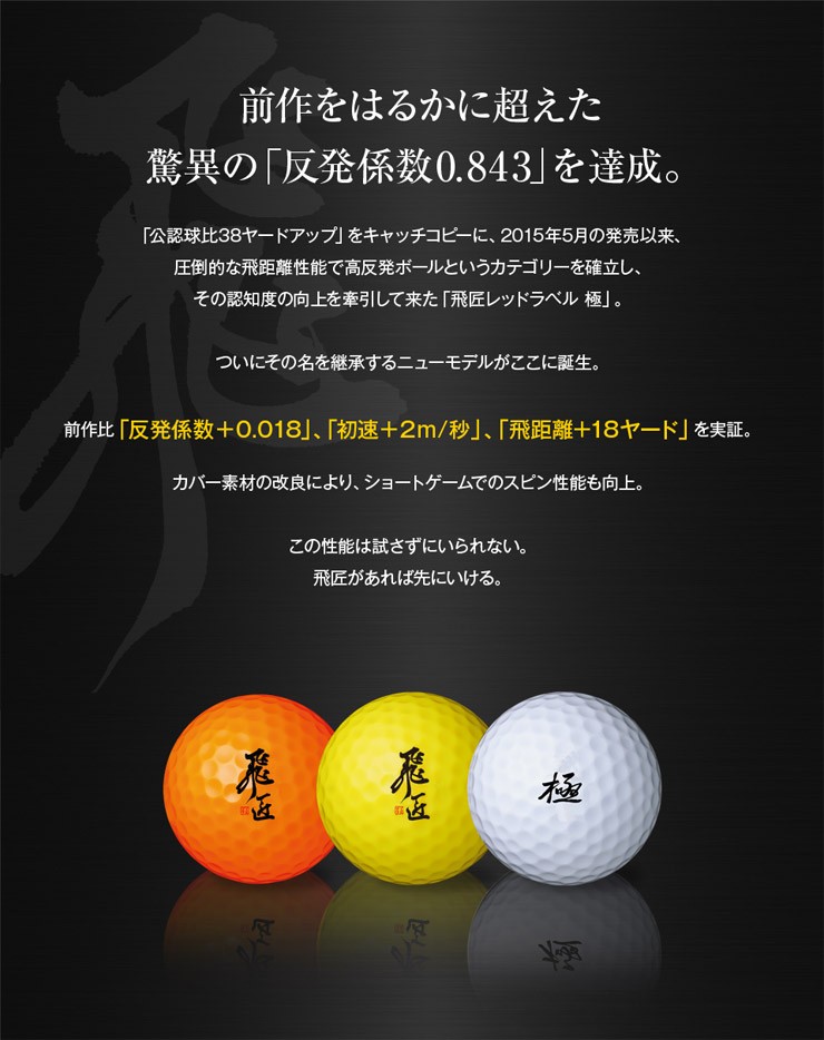 人気No.1】 WORKS GOLF ワークスゴルフ ゴルフボール 飛匠レッドラベル極 2017年モデル イエロー tresil.com.br