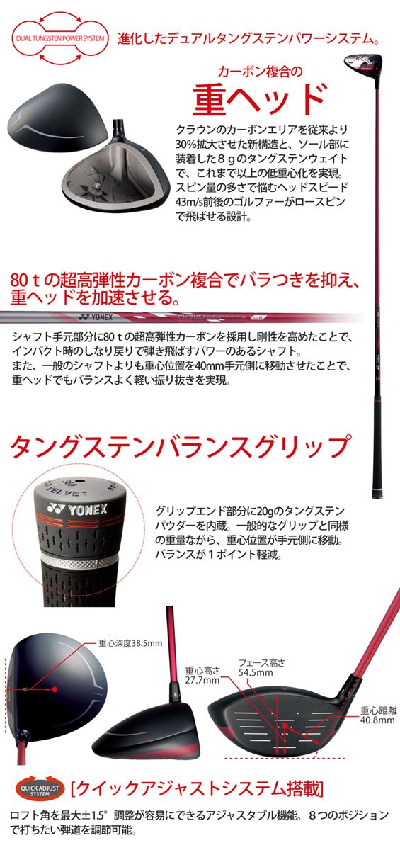 YONEX EZONE XPG 10.5度 ドライバー純正シャフトS EZONE ヨネックス イーゾーン XPG ドライバー EX310J カーボンシャフト