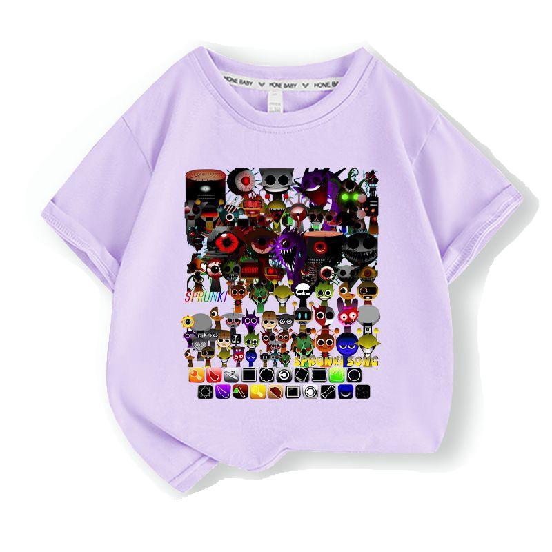 スプランキー sprunki 子供服 半袖Tシャツ 通気性 肌着 柔らかい 100%綿 丸首 男の子 女の子 子ども服 小学生 トップス |  | 02