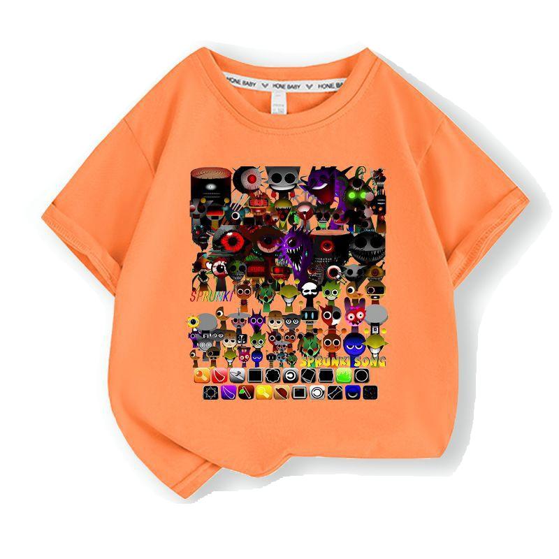 スプランキー sprunki 子供服 半袖Tシャツ 通気性 肌着 柔らかい 100%綿 丸首 男の子 女の子 子ども服 小学生 トップス |  | 04