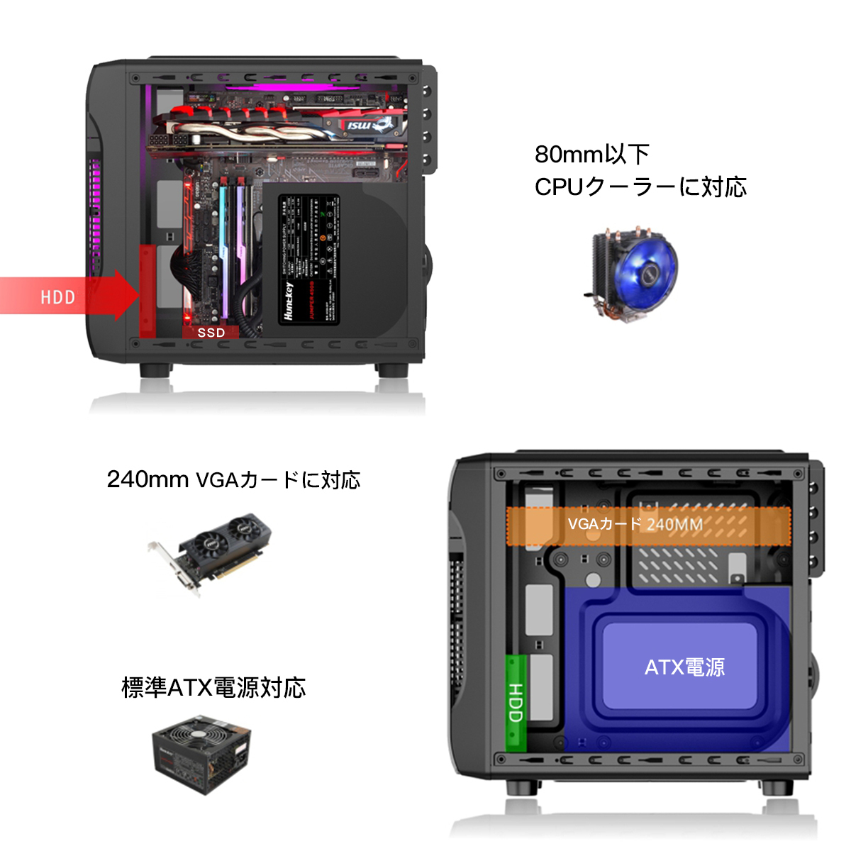 PCケース ice Micro-ATX Mini-ITX 対応PCケース キューブ型PCケース :pccase01:GreenForest - 通販  - Yahoo!ショッピング