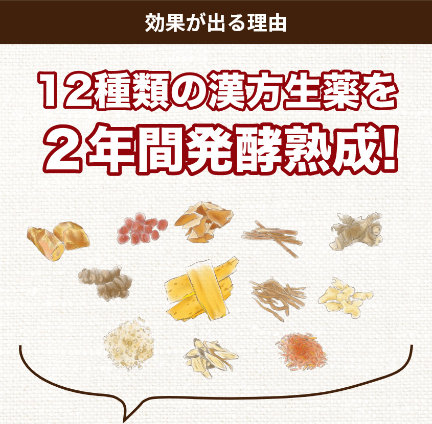 12種類の漢方生薬を2年間発酵熟成!