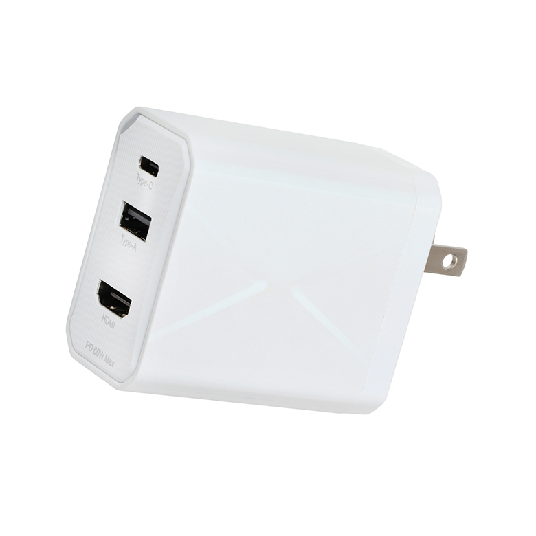 Nintendo Switch対応 AC充電器 ACアダプタ 最大出力60W PD対応 高速充電 3ポート USB Type-C Type-A  GH-ACU3PA グリーンハウス