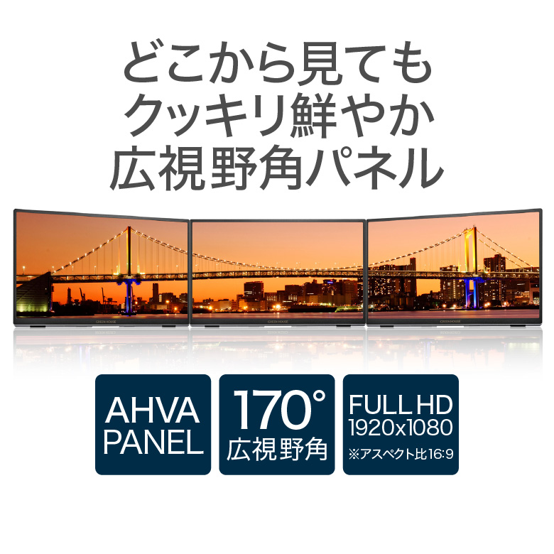 GREEN HOUSE（パソコン） モバイルモニター 15.6インチ 薄型