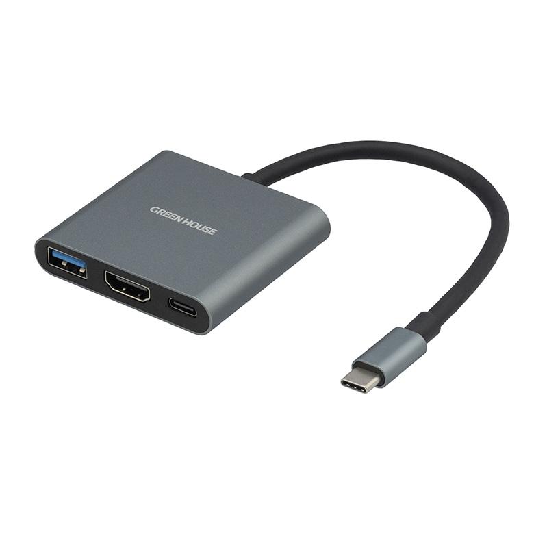 USB Type-C ハブ 映像出力 ドッキングステーション Nintendo Switch対応 PD HDMI Power Delivery 小型  軽量 GH-MHC3A グリーンハウス