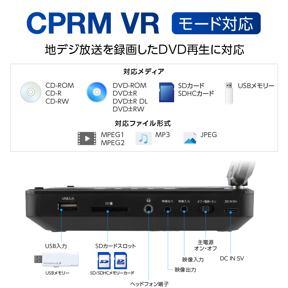 ★Polaroid DVDプレーヤー 7インチ 回転スクリーン ポータブル GREEN HOUSE（グリーンハウス） ポータブルDVDプレーヤー 7型ワイド