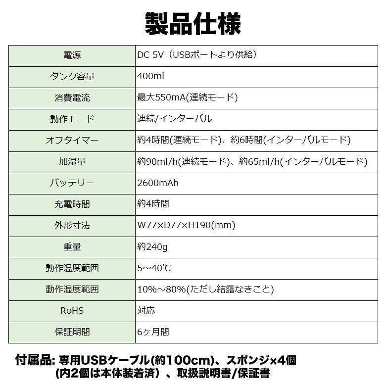 GREEN HOUSE(パソコン) 加湿器 超音波 卓上 充電式 バッテリー GREEN HOUSE(パソコン) 加湿器 超音波 卓上 充電式 バッテリー