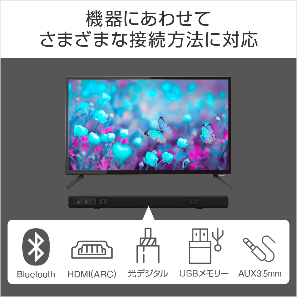 サウンドバー スピーカー Bluetooth ホームシアター テレビスピーカー ステレオミニ シアターバー テレビ用 光デジタル リモコン  GH-SPBF2120-BK グリーンハウス